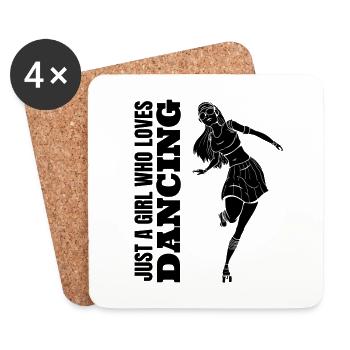 Dancer Dancing Woman Dance Sport Girl Gift - Coasters (set of 4) - white - Front