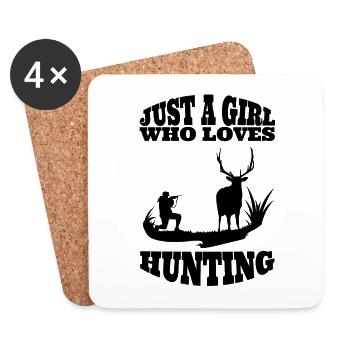 Jagen Spruch Mom Jagd Jäger Mädchen Tochter Frau - Untersetzer (4er-Set) - Weiß - Vorne