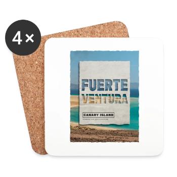 Fuerteventura Été Soleil Plage Palmiers de mer - Dessous de verre (lot de 4) - blanc - Devant