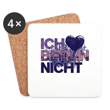 Ich liebe Berlin Nicht Berliner Skyline - Untersetzer (4er-Set) - Weiß - Vorne