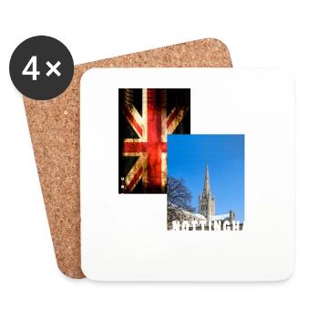 Nottingham England UK City Skyline Home Love - Coasters (set of 4) - white - Front