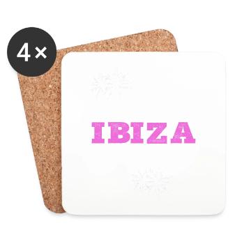 Ibiza Sommer Sonne Strand Meer Palmen Urlaub - Untersetzer (4er-Set) - Weiß - Vorne