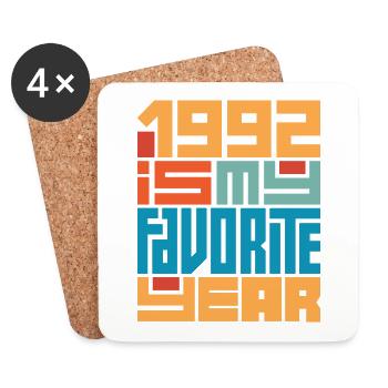 1992 is my favorite year 30 years anniversary - Coasters (set of 4) - white - Front