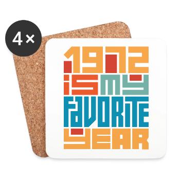 1972 is my favorite year 50 years anniversary - Coasters (set of 4) - white - Front