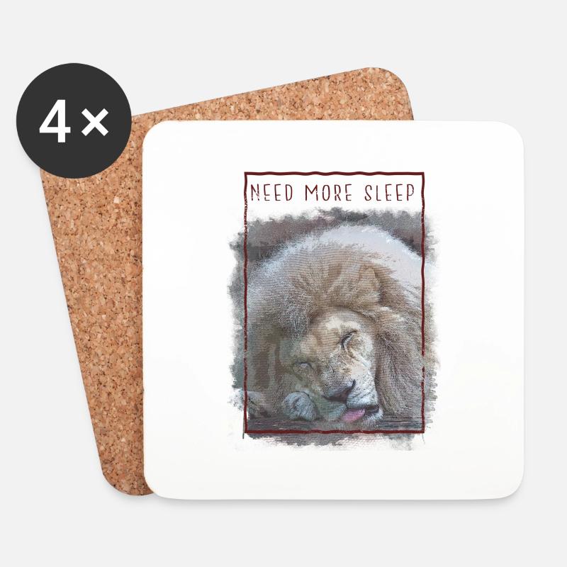 Löwengesicht Malen Kunstwerk - Untersetzer (4er-Set) - Weiß