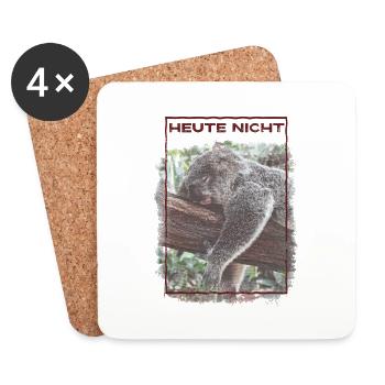 Heute Nicht Süßer Schlagfender Koala - Untersetzer (4er-Set) - Weiß - Vorne