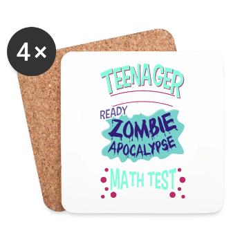 Lustiger Teenager Schule zombie-apokalypse - Untersetzer (4er-Set) - Weiß - Vorne