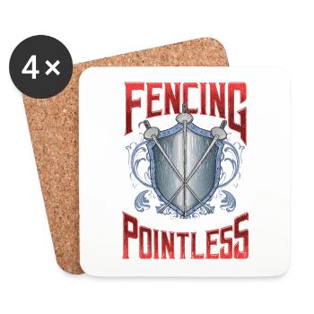 Fencing other sports are pointless fencing - Coasters (set of 4) - white - Front
