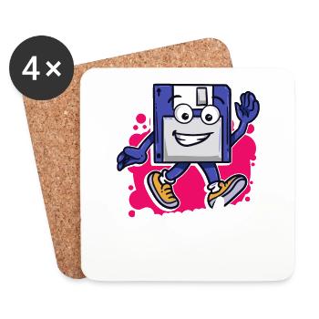 Programmer Retro-diskette Floppy disc - Coasters (set of 4) - white - Front