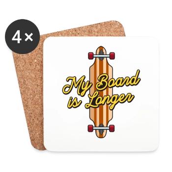 Mein Board Ist Longboarder - Untersetzer (4er-Set) - Weiß - Vorne