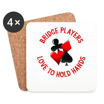 Bridge Player Card Game - Coasters (set of 4) - white - Front