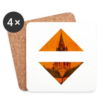 Nottingham England UK City Skyline Home Love - Coasters (set of 4) - white - Front