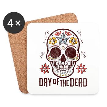 Crâne de Sucre Jour des morts - Dessous de verre (lot de 4) - blanc - Devant