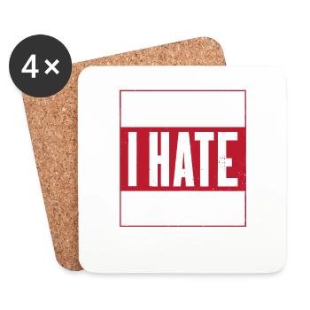 Gym I hate gym saying - Coasters (set of 4) - white - Front