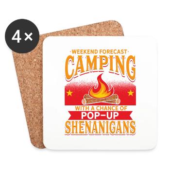 Pop-up Camper Shenanigans Lustiges Camping - Untersetzer (4er-Set) - Weiß - Vorne