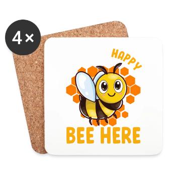 Happy To Bee Here Sweet Beekeeper - Dessous de verre (lot de 4) - blanc - Devant