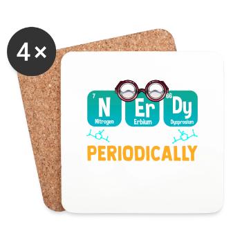 Tableau périodique Nerd - Dessous de verre (lot de 4) - blanc - Devant