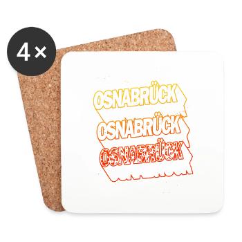 Osnabrück Germany City Skyline Home Font - Coasters (set of 4) - white - Front