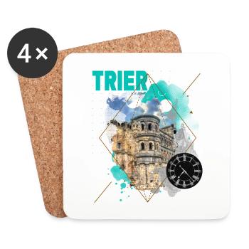 Trier Germany City Skyline Vintage Retro - Coasters (set of 4) - white - Front