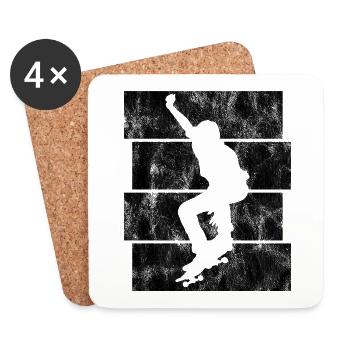 Skateboarder Skateboard Skater Skate Skateing - Coasters (set of 4) - white - Front