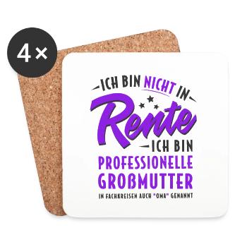 OMA NICHT IN RENTE PROFESSIONELLE GROßMUTTER - Untersetzer (4er-Set) - Weiß - Vorne