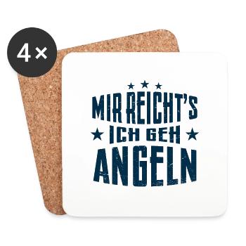 Angler Fischer angeln Sportangler Anglersprüche . - Untersetzer (4er-Set) - Weiß - Vorne