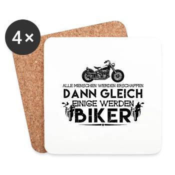 ich bin Biker | Biker ! - Untersetzer (4er-Set) - Weiß - Vorne