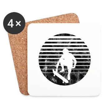 Skateboarder Skateboard Skater Skate Skateing - Coasters (set of 4) - white - Front