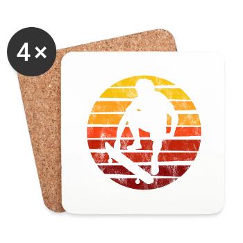 Skateboarder Skateboard Skater Skate Skateing - Coasters (set of 4) - white - Front