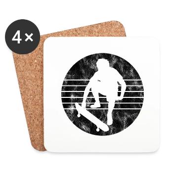 Skateboarder Skateboard Skater Skate Skateing - Untersetzer (4er-Set) - Weiß - Vorne
