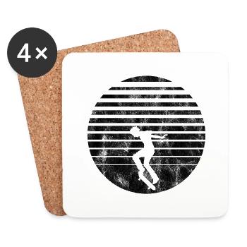 Skateboarder Skateboard Skater Skate Skateing - Dessous de verre (lot de 4) - blanc - Devant