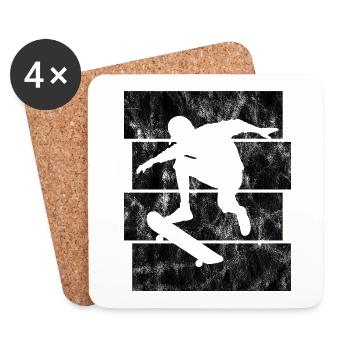 Skateboarder Skateboard Skater Skate Skateing - Untersetzer (4er-Set) - Weiß - Vorne