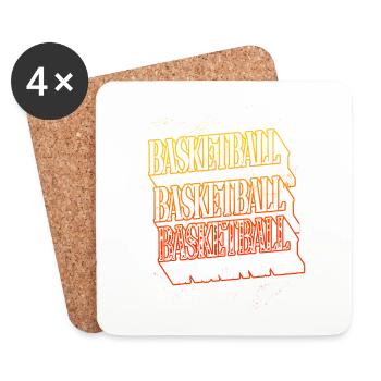 Basketball Basketballer Sport Fan Vintage Retro - Untersetzer (4er-Set) - Weiß - Vorne