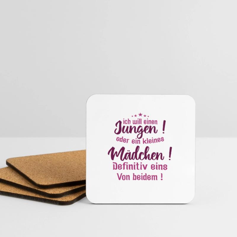 Kleiner Junge | ich will einen jungen oder ein Untersetzer (4er-Set)