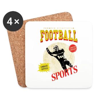 Joueur de football américain Vintage Retro USA Sport - Dessous de verre (lot de 4) - blanc - Devant