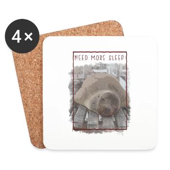Need More Sleep Sealion - Untersetzer (4er-Set) - Weiß - Vorne