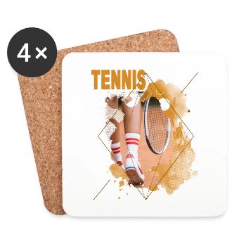 Tennis Tennis Player Player Vintage Retro - Coasters (set of 4) - white - Front