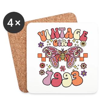 Groovy Et Rétro 1993 Femme 30 Ans Anniversaire - Dessous de verre (lot de 4) - blanc - Devant
