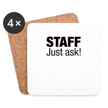 Staff Just Ask! - Coasters (set of 4) - white - Front