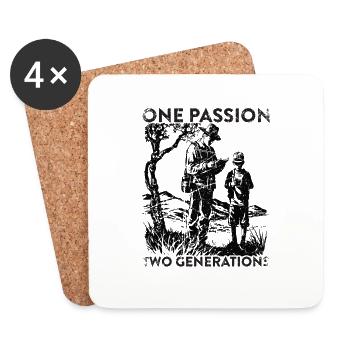 Une passion Géocache de deux générations - Dessous de verre (lot de 4) - blanc - Devant