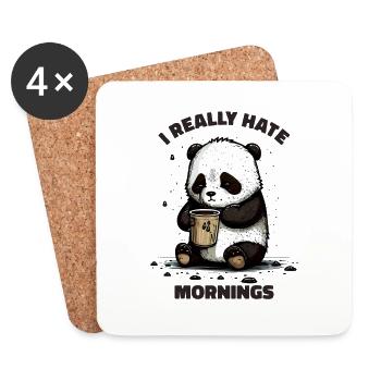 I Reaklly Hate Mornings Panda Bear - Untersetzer (4er-Set) - Weiß - Vorne