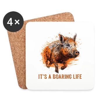 It's a Boaring Life Hog Hunting - Untersetzer (4er-Set) - Weiß - Vorne