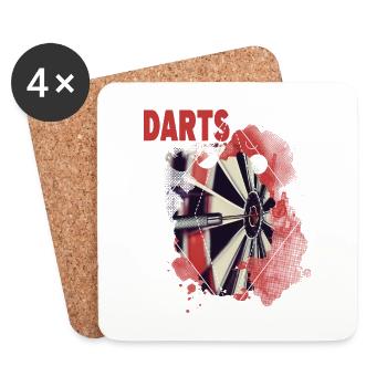 Darts Dartscheibe Dartboard Darten Dartspieler - Untersetzer (4er-Set) - Weiß - Vorne