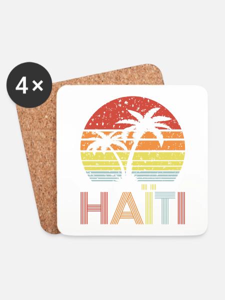 Haiti - Untersetzer (4er-Set) - Weiß