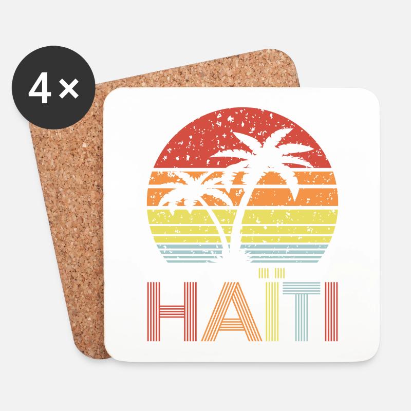 Haiti - Untersetzer (4er-Set) - Weiß