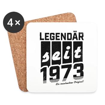 LEGENDÄR SEIT 1973 WASCHECHTES ORIGINAL GEBURTSTAG - Untersetzer (4er-Set) - Weiß - Vorne