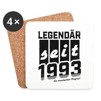 LEGENDÄR SEIT 1993 WASCHECHTES ORIGINAL GEBURTSTAG - Untersetzer (4er-Set) - Weiß - Vorne