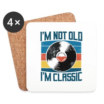 ICH BIN NICHT ALT ICH BIN KLASSISCH SCHALLPLATTEN - Untersetzer (4er-Set) - Weiß - Vorne