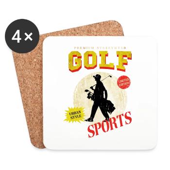 Golf Golf Golfer Sport Hobby Club Vintage - Coasters (set of 4) - white - Front