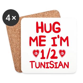 Humour Tunisien Je Suis À Moitié Tunisien - Dessous de verre (lot de 4) - blanc - Devant